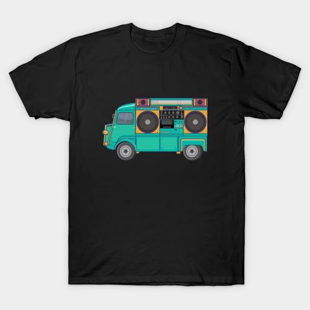 Citroen HY - Boombox Van- Huge Ghettoblaster on a Classic Van T-Shirt by Boogosh